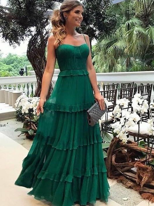 Lovely Emerald Green 30D Chiffon Prom ...